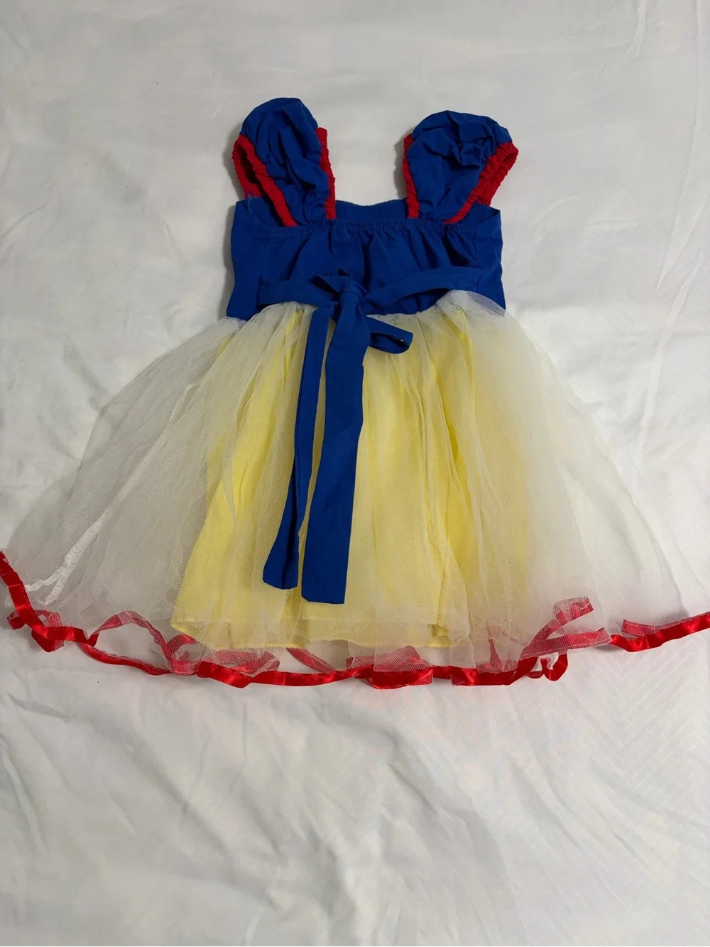 Snow White Classic Blue and Yellow Princess Kids Costume with Red Accents